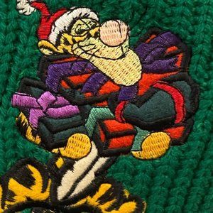 Disney Tigger Christmas Stocking  Knit Winnie The Pooh red  green 6”X16”